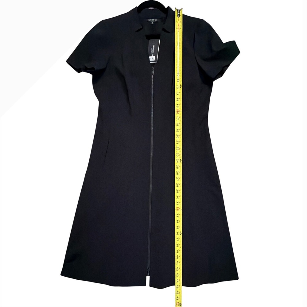 Lafayette 148 New York Black Zip Front Dress Short Sleeve Cotton Blend Size‎ 14 - Picture 10 of 10